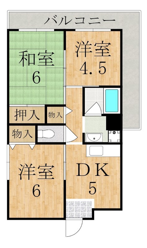 コーポ南生駒 203号室 間取り