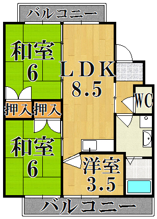 第２サンコウハイツ 106号室 間取り