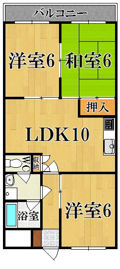 第６サンコウヒルズ西館 間取り図