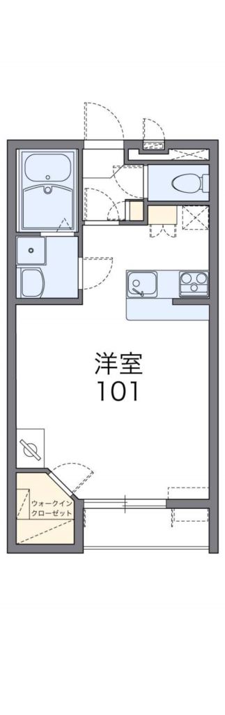 レオパレス南生駒 104号室 間取り