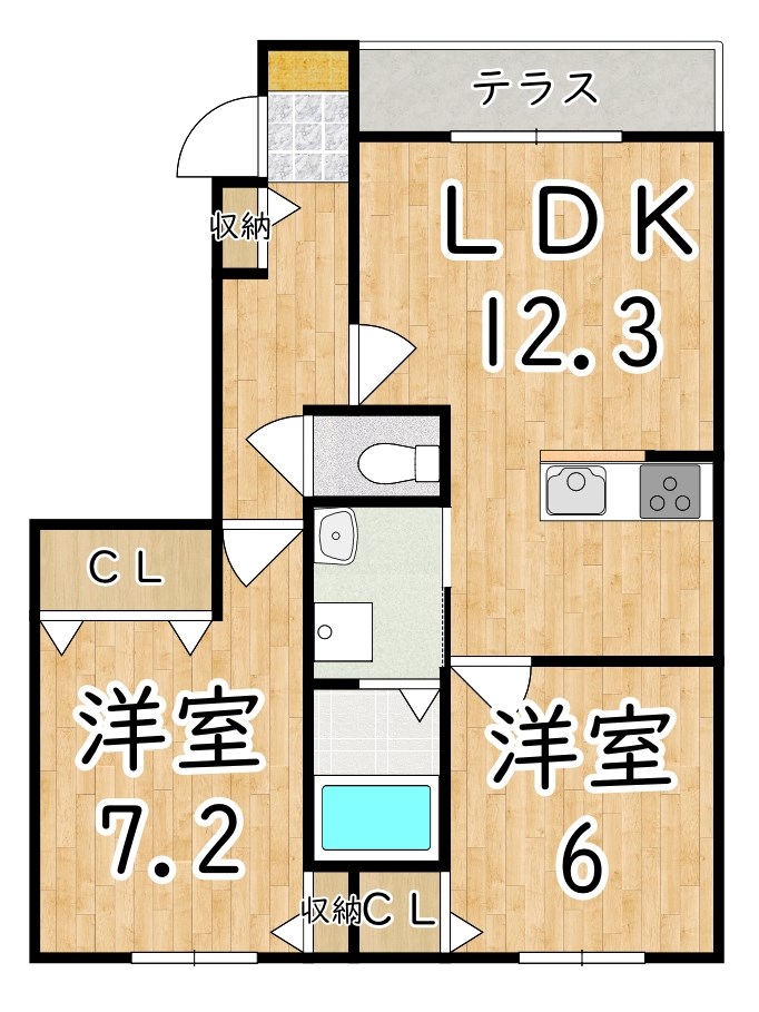 モン　レーヴ 102号室 間取り