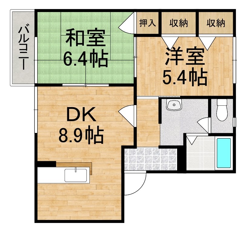 アルカディアみむろ A102号室 間取り