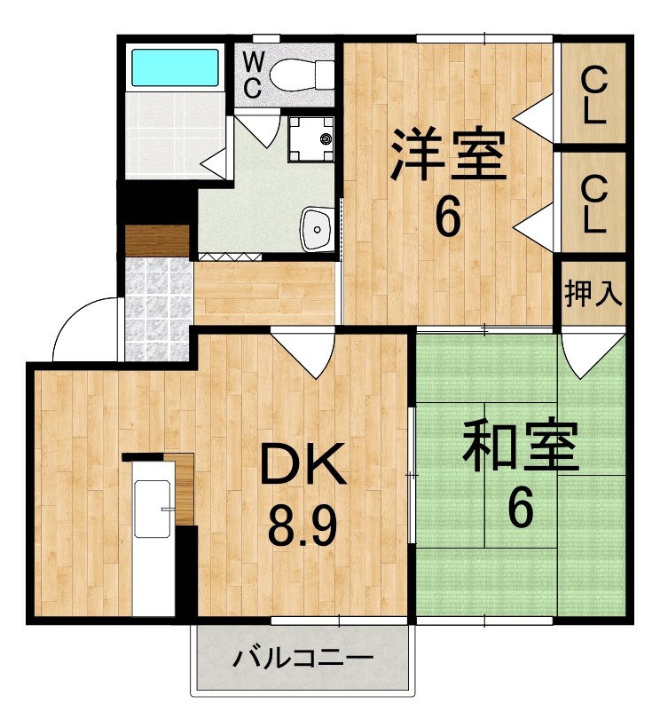 アルカディアみむろ A201号室 間取り