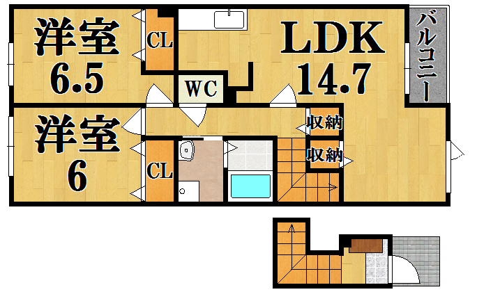 グラン・ソーレ 202号室 間取り