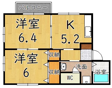 ベルメゾン市役所東Ｂ 202号室 間取り