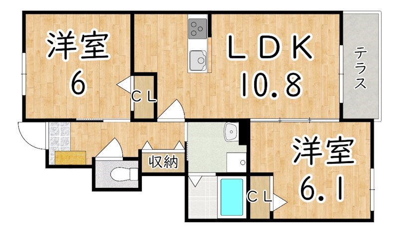 ヴァン　リーブル　Ⅰ 102号室 間取り