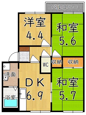 コスモハイツ弐番館 間取り図