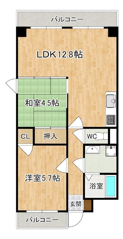 メゾン光陽 201号室 間取り