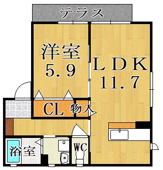 ローズマローⅡ 101号室 間取り