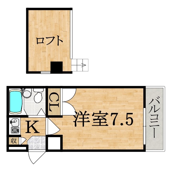 シティパレス生駒谷田町ＰａｒｔⅤ 101号室 間取り
