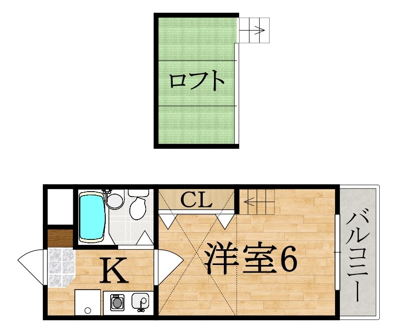 シティパレス生駒谷田町Ｐ-7 112号室 間取り