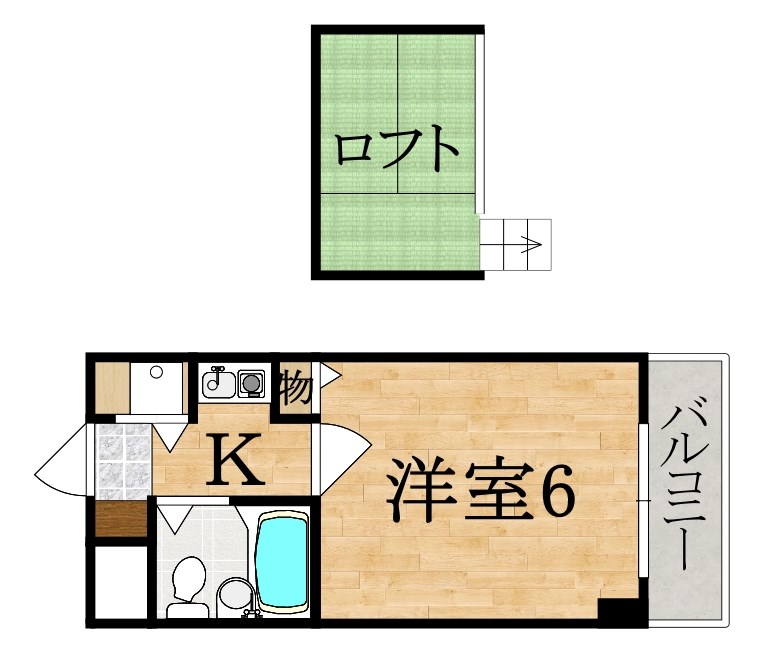 シティパレス生駒谷田町Ｐ6 102号室 間取り