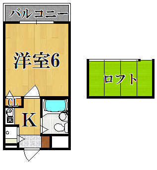 シティパレス生駒谷田町Ｐ-6 間取り図