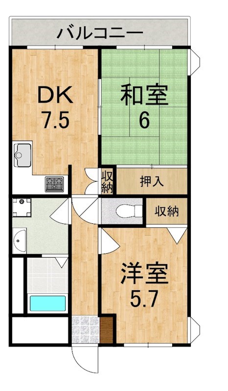 藤ハイツ 303号室 間取り