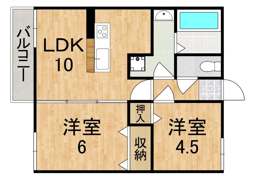 アーバン西大和 203号室 間取り