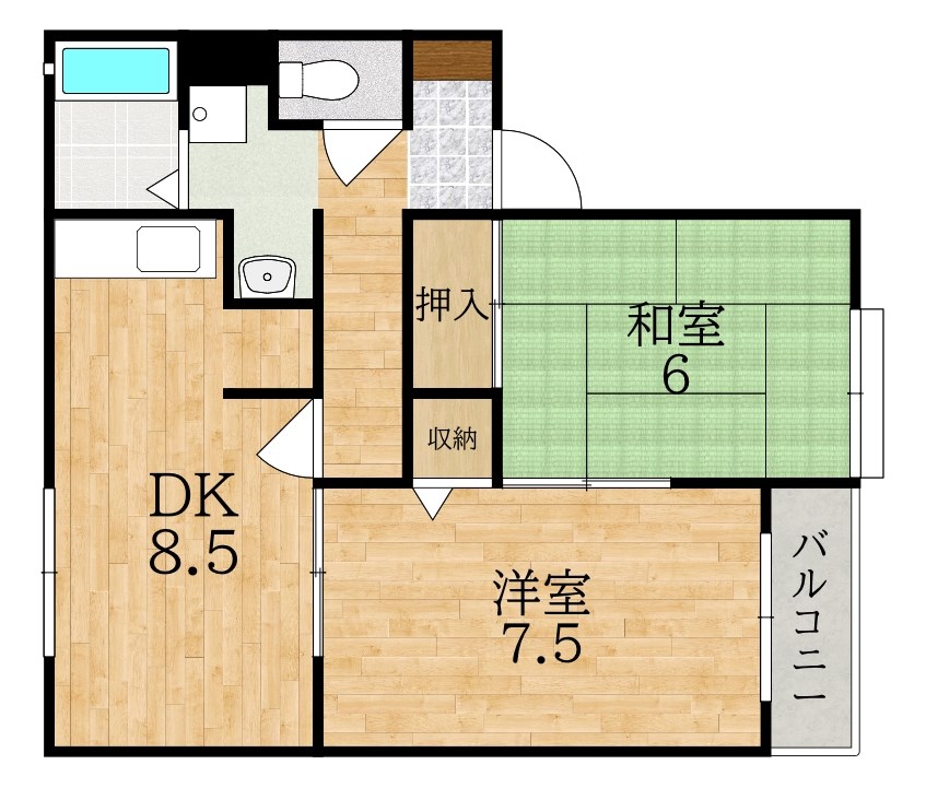 エントピア梅美Ａ 201号室 間取り