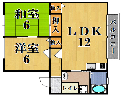 セラビ梅美台 B202号室 間取り