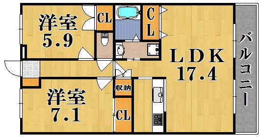 グランファミーユＣルミエール 202号室 間取り
