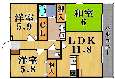 グランファミーユＤーアムール 間取り図