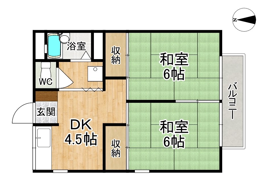 呉竹ハイツ 102号室 間取り