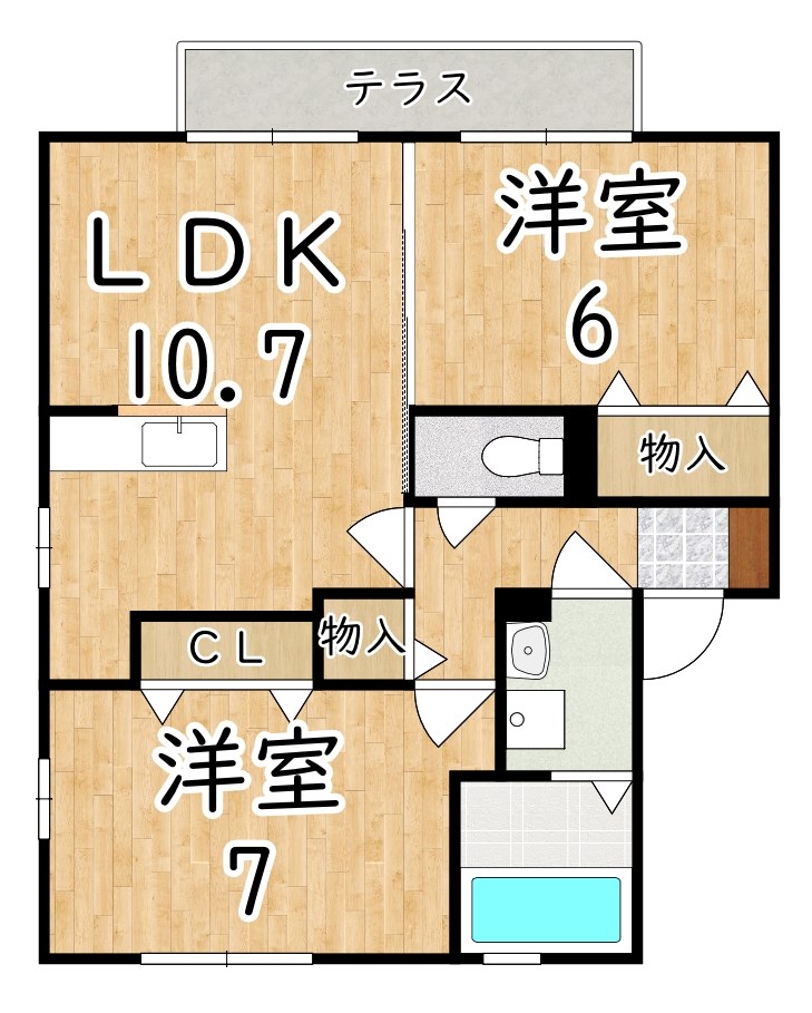 ロイヤルガーデンＥ棟 101号室 間取り