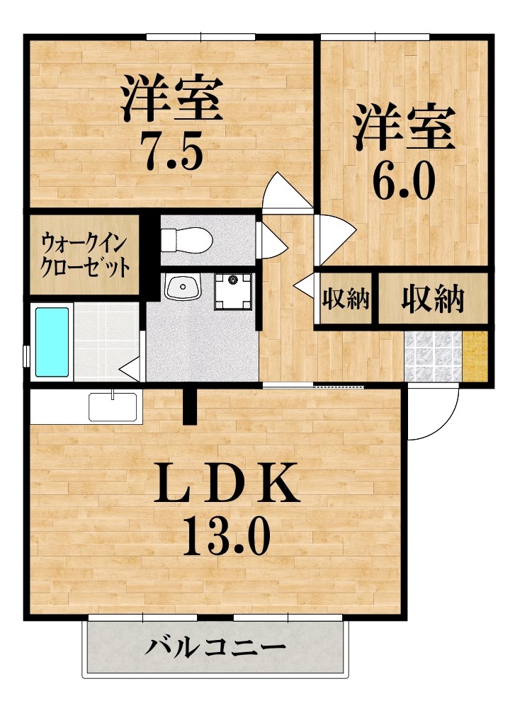 ロイヤルガーデンＤ棟 201号室 間取り