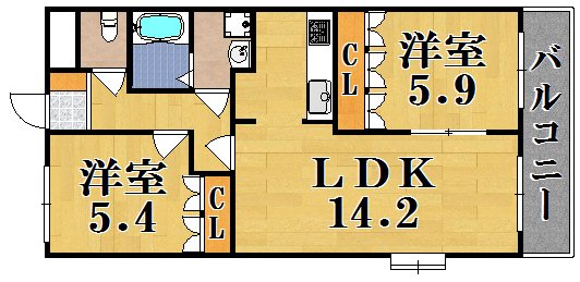 シャインヒルズⅠ 205号室 間取り