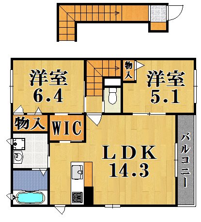 ラフィネ梅美台 C201号室 間取り