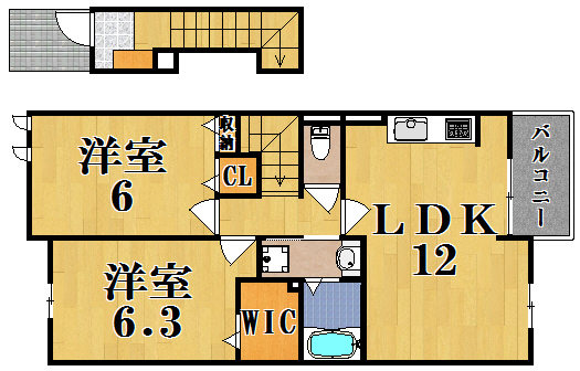 エレガンシア 202号室 間取り