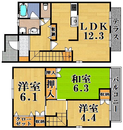 プラムヒルⅡ 7号室 間取り