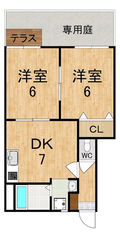 アーバン西大和3号 101号室 間取り