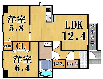ハッピーストーリー 102号室 間取り
