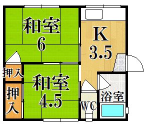 若草荘Ｂ棟 201号室 間取り