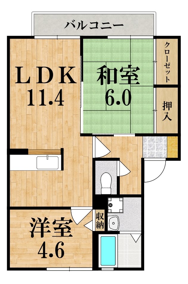 ボヌール 201号室 間取り