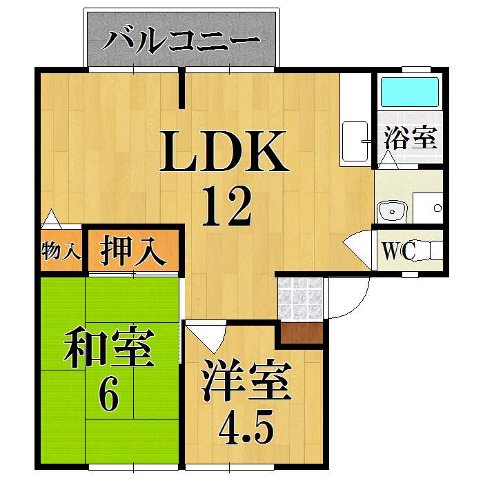 アルファ生駒 102号室 間取り