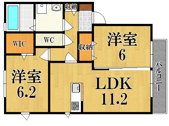 シャンテ高山台Ａ棟 101号室 間取り