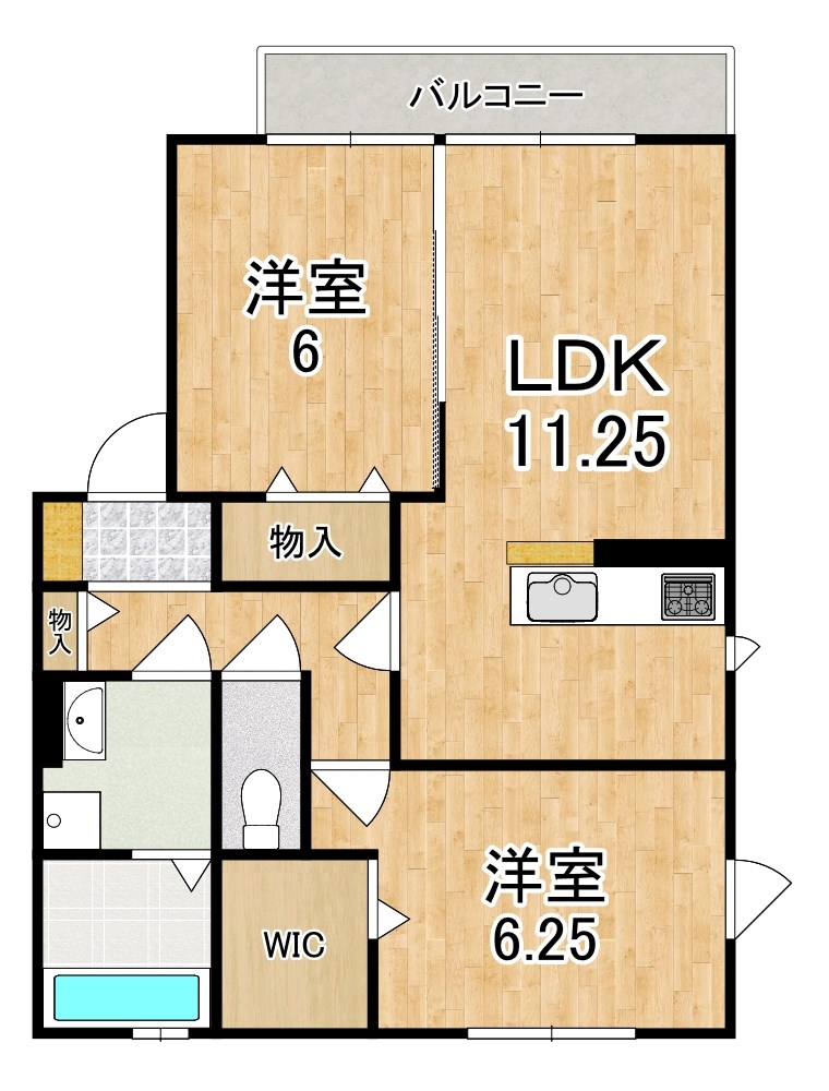 シャンテ高山台Ｂ棟 201号室 間取り
