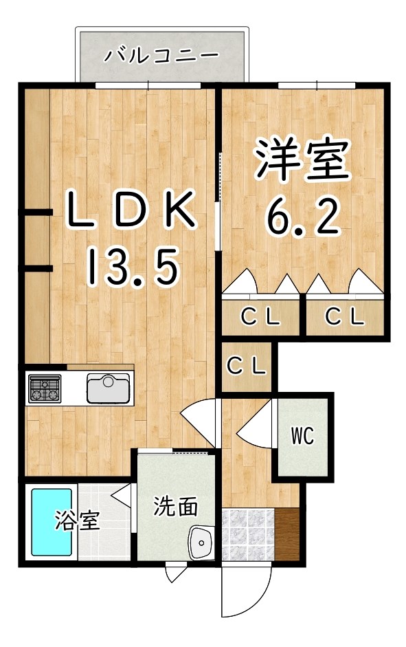 リーフコート高山台 102号室 間取り