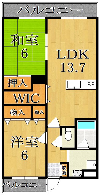 リジェール菅原 105号室 間取り