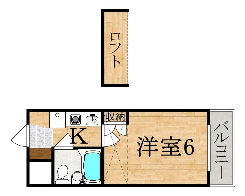 フェリス東生駒 306号室 間取り