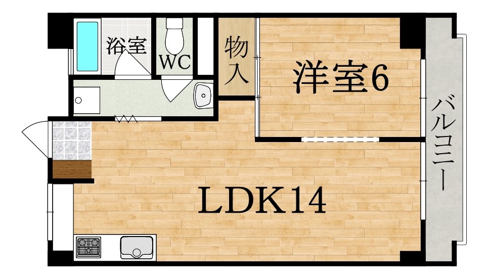東生駒８番館 403号室 間取り