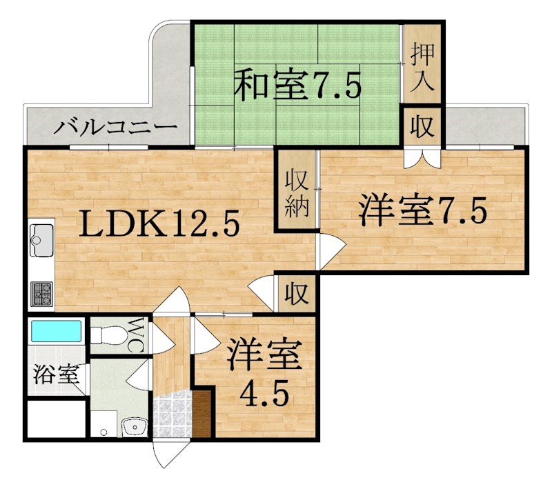 アベニュー東生駒 間取り図