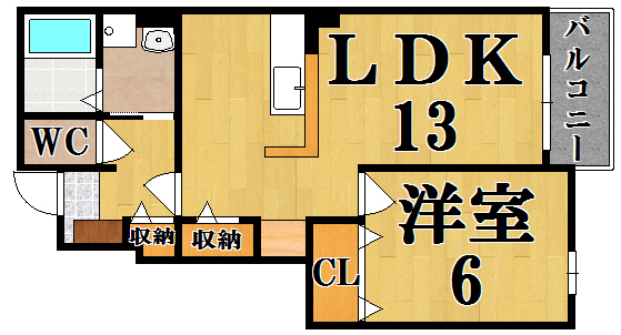 ムーン・池部 103号室 間取り