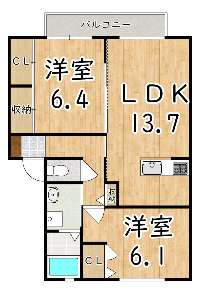 サンハイツ旭Ｃ 間取り図