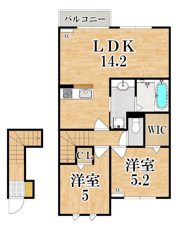 パセオＥ棟 203号室 間取り