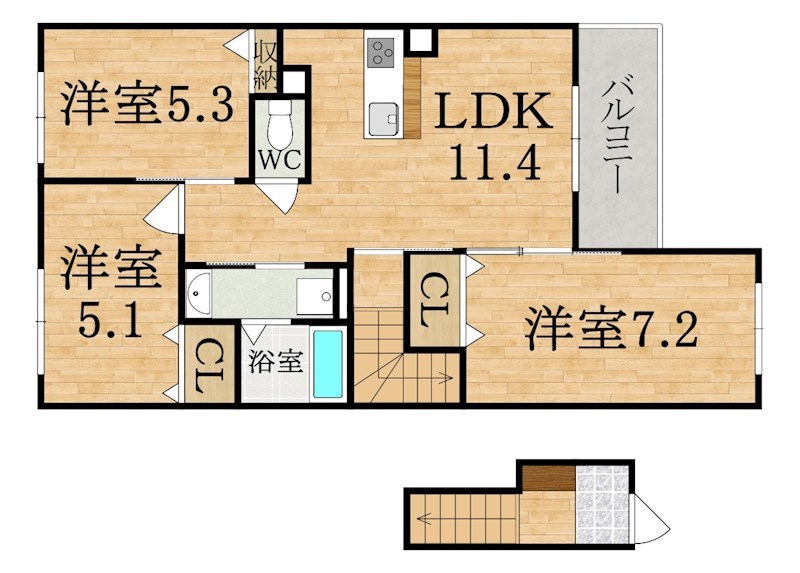 ゆめな都３番館 205号室 間取り