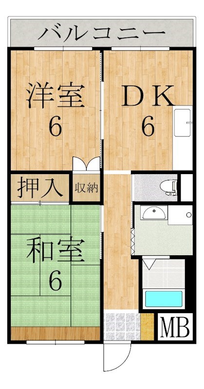 グレーシィ東生駒 302号室 間取り