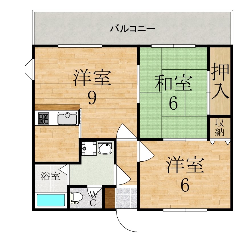 サンクレスト 201号室 間取り