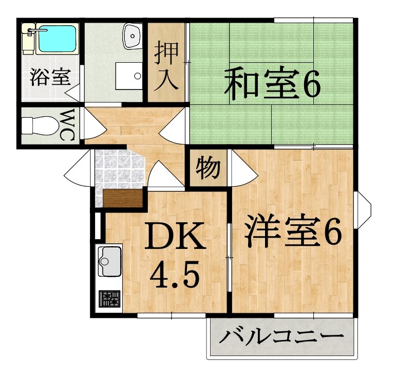 司ハイツ 102号室 間取り