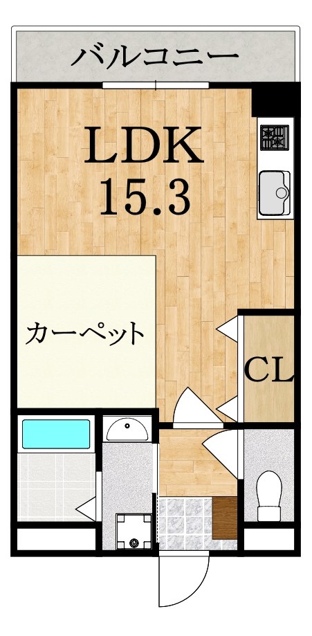 グランレーヴ東生駒 303号室 間取り